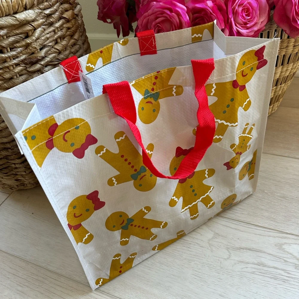 target reusable gingerbread man girl Christmas holiday gift bag